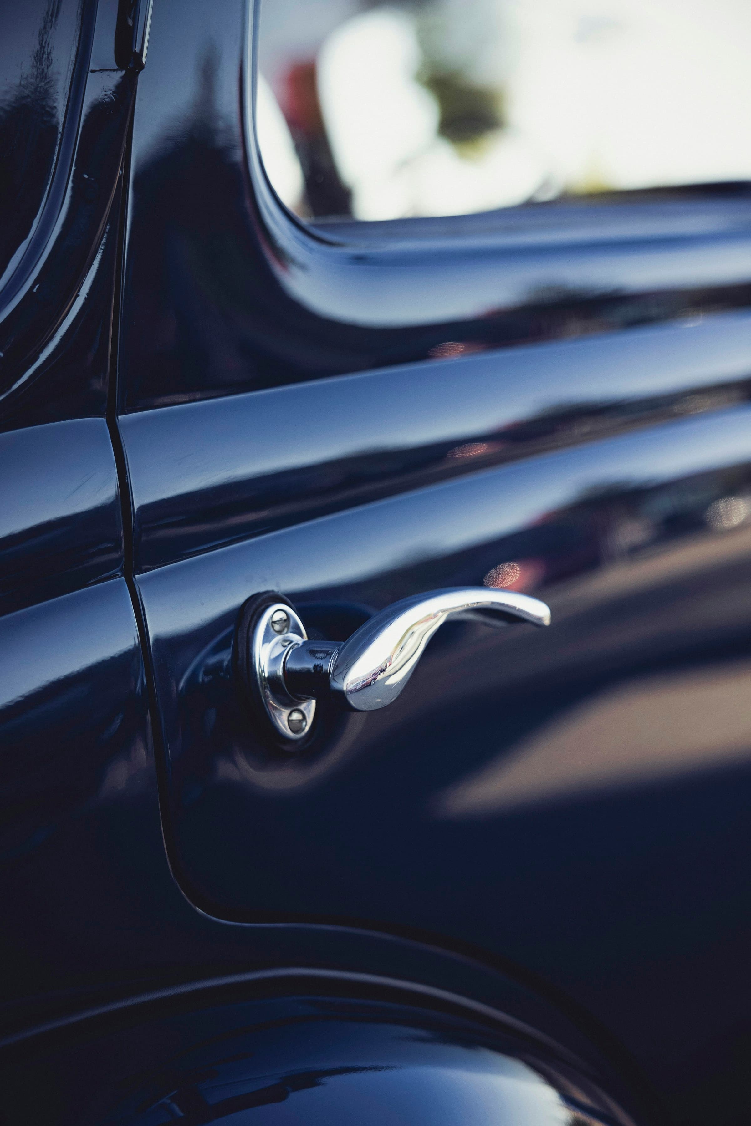 Close-up of car door handle